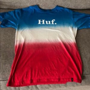 Red white and blue HUF tee